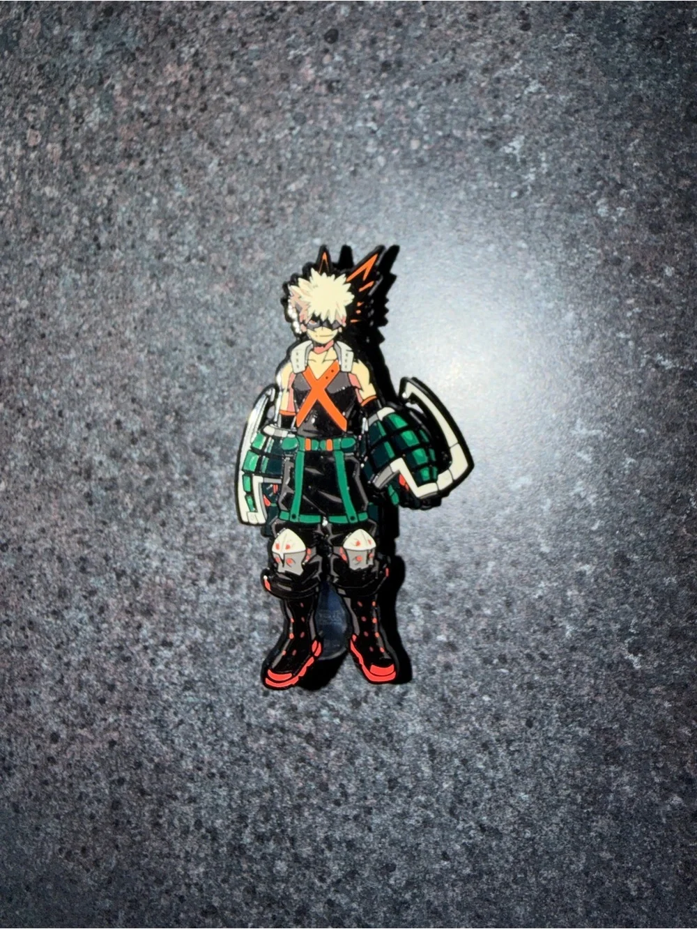 Anime Character Enamel Pin - Green & Black Design